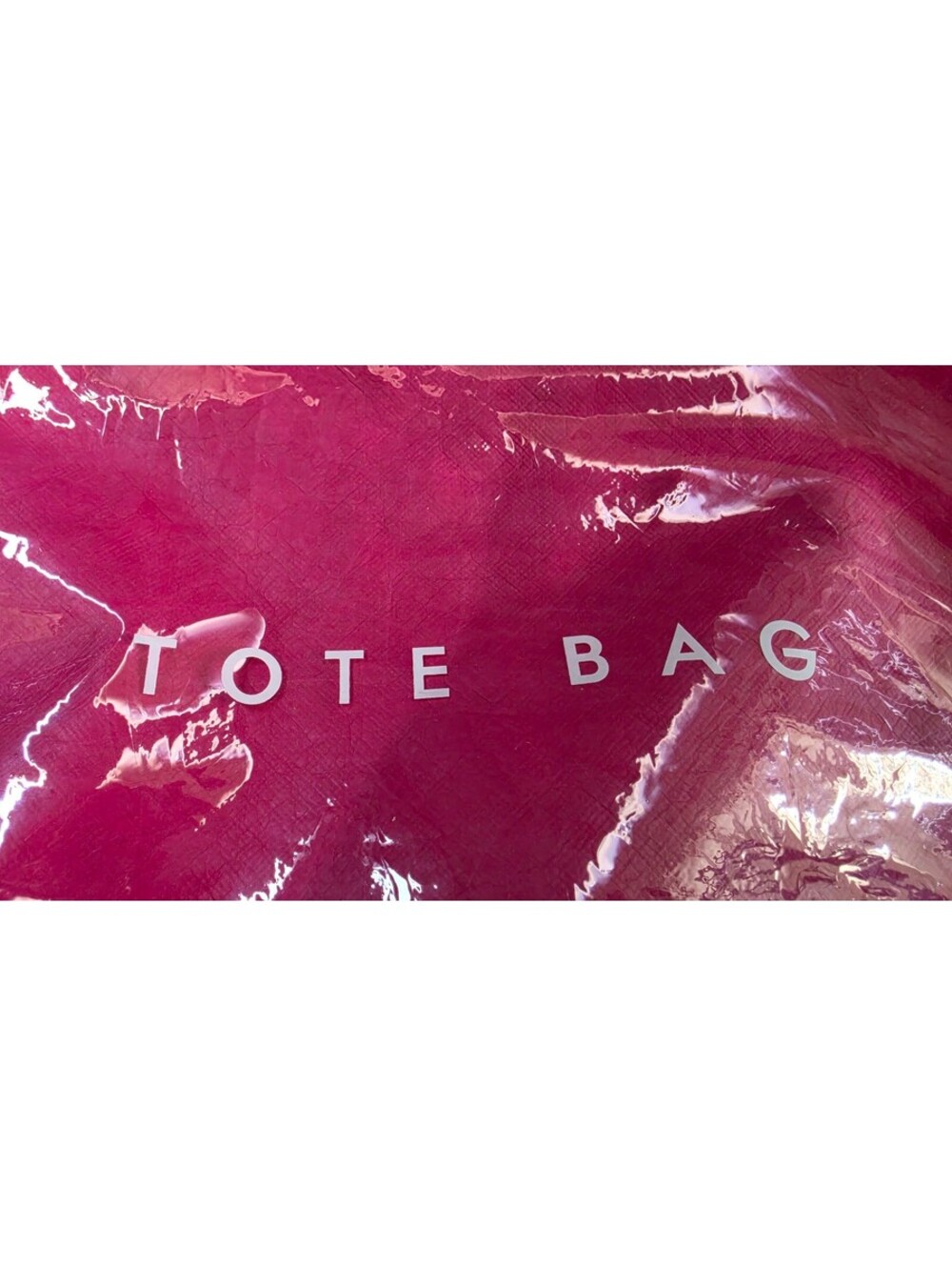 Pink Glossy Tote Bag with Stylish Lettering - Picture 7 of 11